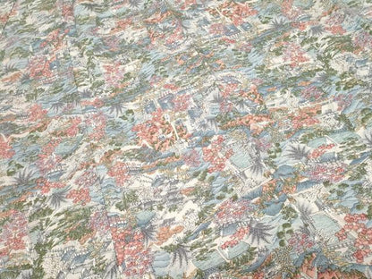 平和屋着物■上質な小紋 風景文 鬼しぼ縮緬 正絹 逸品 CABC0688ev