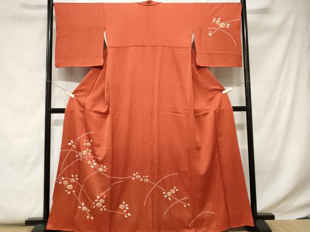平和屋着物■訪問着 駒刺繍 絞り 万寿菊 金彩 正絹 逸品 CABC0695ev