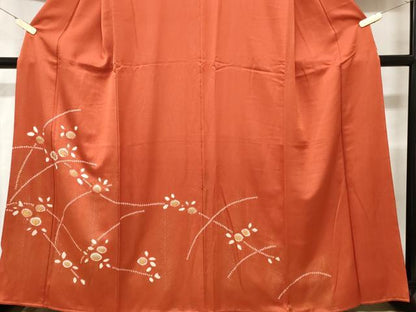 平和屋着物■訪問着 駒刺繍 絞り 万寿菊 金彩 正絹 逸品 CABC0695ev