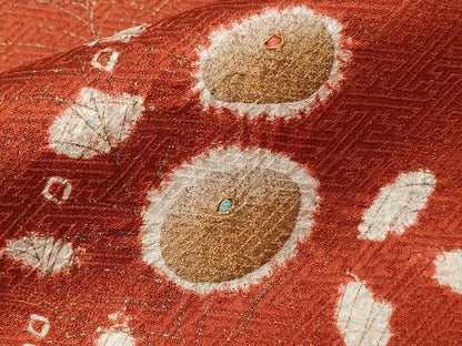 平和屋着物■訪問着 駒刺繍 絞り 万寿菊 金彩 正絹 逸品 CABC0695ev