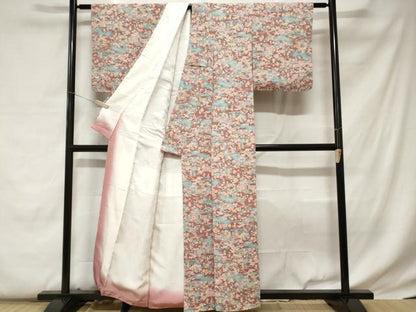 平和屋着物■上質な小紋 人物風景文 鬼しぼ縮緬 正絹 逸品 未使用 CABC0709ev