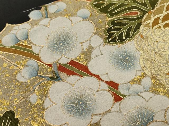 平和屋着物■豪華黒留袖　駒刺繍　梅　菊文　金彩　正絹　逸品　CABC0711ev