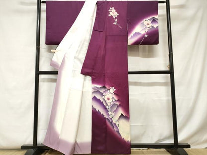 平和屋着物■訪問着 遠山枝花文 暈し染め 正絹 逸品 CABC0739ev
