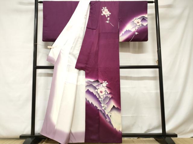 平和屋着物■訪問着 遠山枝花文 暈し染め 正絹 逸品 CABC0739ev