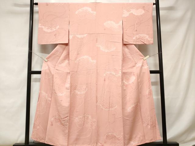 平和屋着物■上質な小紋 絞り 雲取り青海波文 正絹 逸品 CABC0745ev