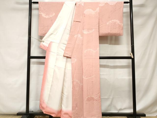 平和屋着物■上質な小紋 絞り 雲取り青海波文 正絹 逸品 CABC0745ev