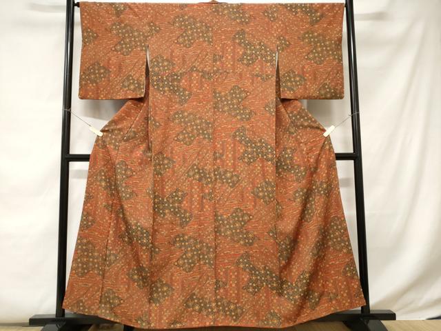 平和屋着物■上質な小紋 切嵌草花文 正絹 逸品 CABC0750ev