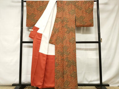 平和屋着物■上質な小紋 切嵌草花文 正絹 逸品 CABC0750ev