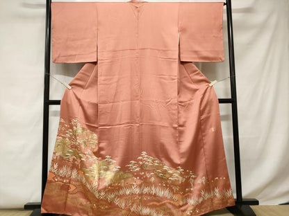 平和屋着物■訪問着 作家物 流水枝松花文 金彩 正絹 逸品 CABC0753ev