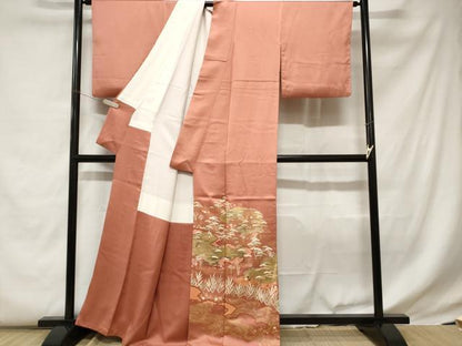 平和屋着物■訪問着 作家物 流水枝松花文 金彩 正絹 逸品 CABC0753ev