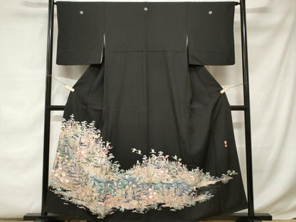 平和屋着物■豪華黒留袖 友禅 作家物 御所解文 正絹 逸品 CABC0771ev