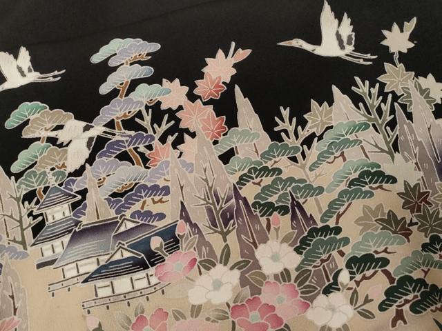 平和屋着物■豪華黒留袖 友禅 作家物 御所解文 正絹 逸品 CABC0771ev