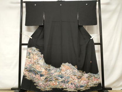 平和屋着物■豪華黒留袖 友禅 作家物 御所解文 暈し染め 正絹 逸品 CABC0774ev