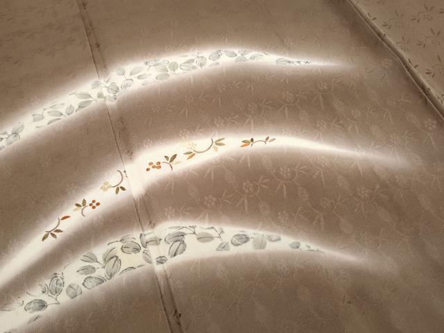 平和屋着物▼訪問着 刺繍 蛍暈し 草葉文 正絹 逸品 CABC1225th