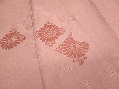 平和屋着物▼訪問着 モール織 天井花文 薄紅色 正絹 逸品 CABC1226th