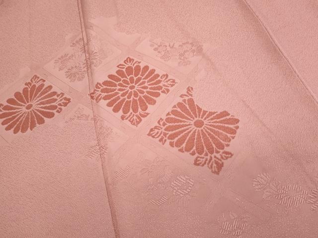 平和屋着物▼訪問着 モール織 天井花文 薄紅色 正絹 逸品 CABC1226th