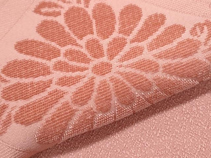平和屋着物▼訪問着 モール織 天井花文 薄紅色 正絹 逸品 CABC1226th