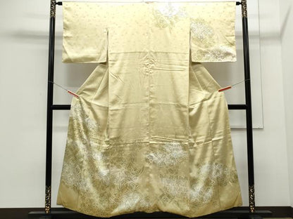 平和屋着物▼訪問着 手描き 飛鳥花文 暈し染め 正絹 逸品 CABC1230th