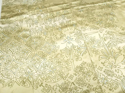 平和屋着物▼訪問着 手描き 飛鳥花文 暈し染め 正絹 逸品 CABC1230th