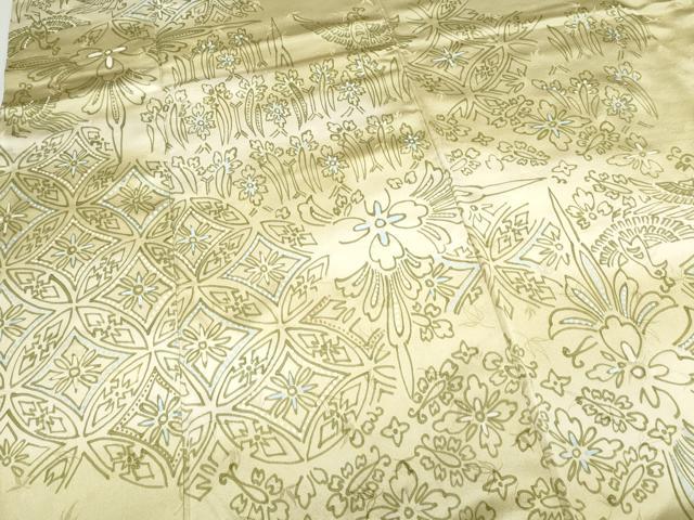 平和屋着物▼訪問着 手描き 飛鳥花文 暈し染め 正絹 逸品 CABC1230th