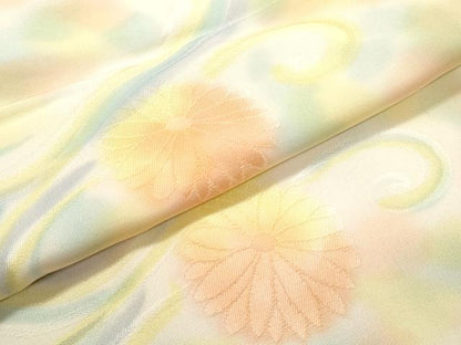 平和屋着物▼上質な小紋 地紋起こし 花唐草文 暈し染め 正絹 逸品 CABC1258th