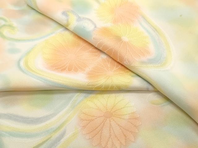 平和屋着物▼上質な小紋 地紋起こし 花唐草文 暈し染め 正絹 逸品 CABC1258th