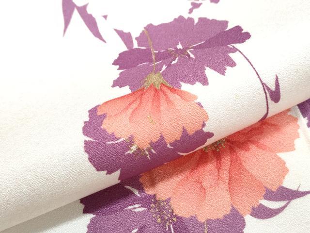 平和屋着物▼上質な小紋 草花間道 暈し染め 金彩 正絹 逸品 CABC1261th