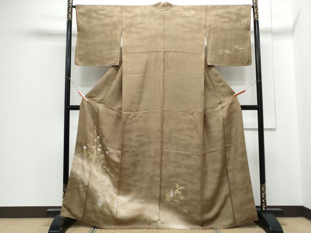 平和屋着物▼訪問着 枝花文 暈し染め 金銀彩 正絹 逸品 CABC1292th