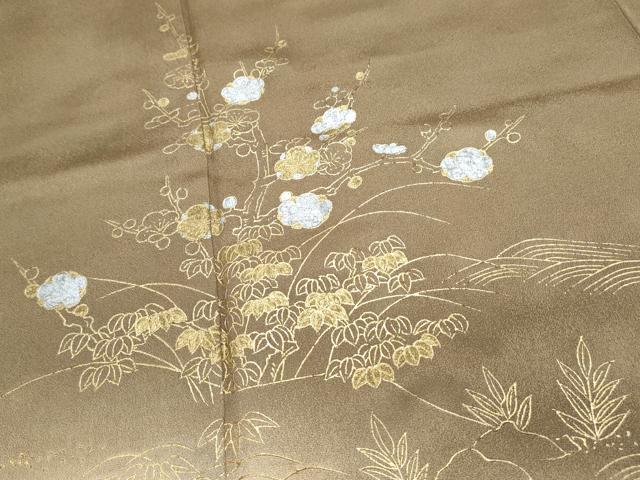 平和屋着物▼訪問着 枝花文 暈し染め 金銀彩 正絹 逸品 CABC1292th