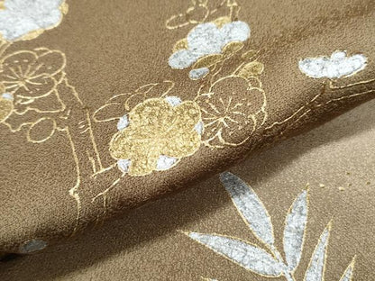 平和屋着物▼訪問着 枝花文 暈し染め 金銀彩 正絹 逸品 CABC1292th