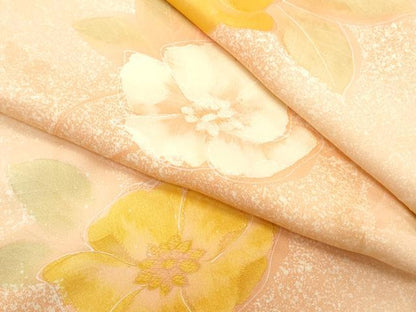 平和屋着物▼上質な小紋 地紋起こし 草花文 暈し染め 正絹 逸品 CABC1310th