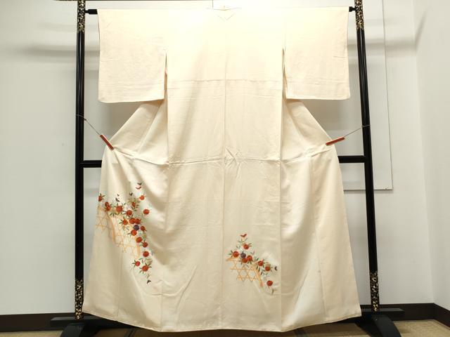 平和屋着物▼訪問着 総刺繍 籬花文 金糸 正絹 逸品 CABC1341th