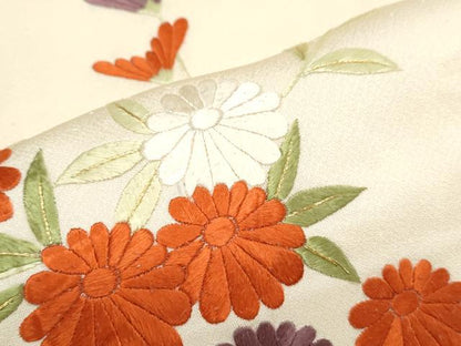 平和屋着物▼訪問着 総刺繍 籬花文 金糸 正絹 逸品 CABC1341th