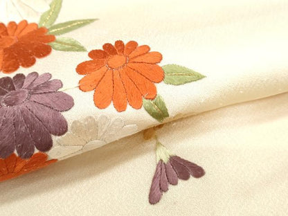 平和屋着物▼訪問着 総刺繍 籬花文 金糸 正絹 逸品 CABC1341th