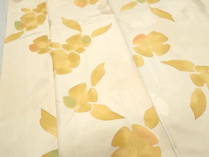 平和屋着物▼上質な小紋 地紋起こし 草花文 正絹 逸品 CABC1345th