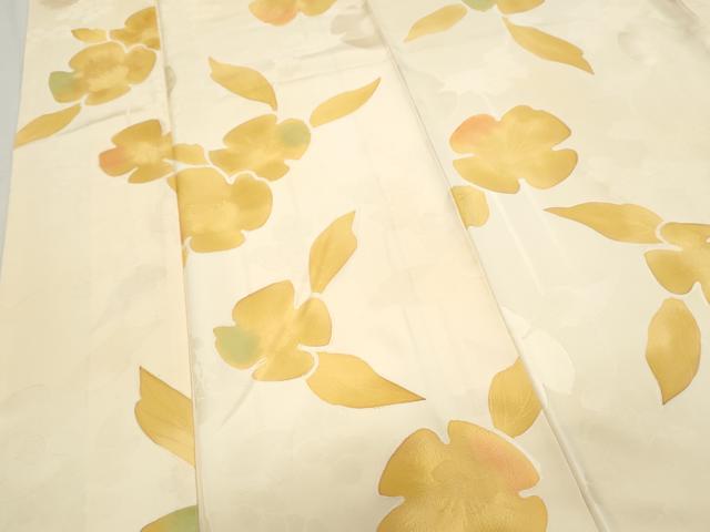 平和屋着物▼上質な小紋 地紋起こし 草花文 正絹 逸品 CABC1345th