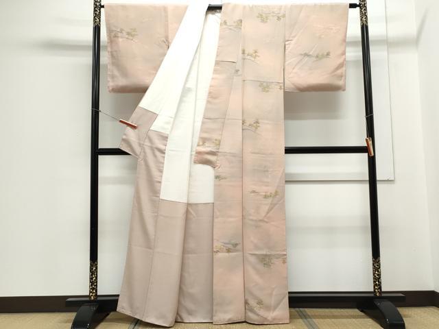 平和屋着物▼上質な小紋 地紋起こし 風景文 正絹 逸品 CABC1346th