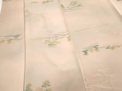 平和屋着物▼上質な小紋 地紋起こし 風景文 正絹 逸品 CABC1346th