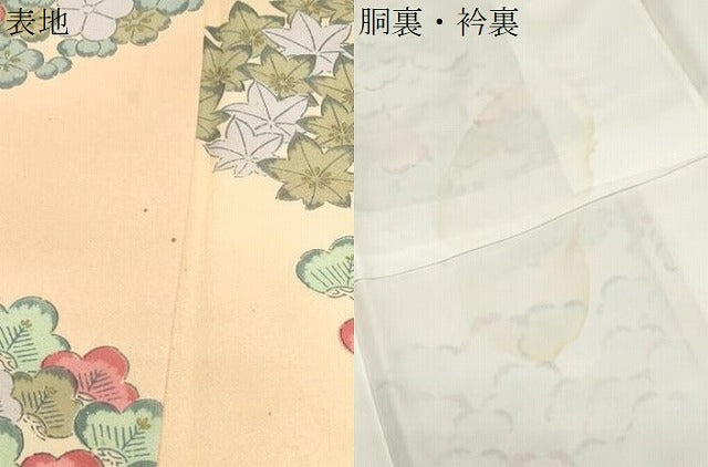 平和屋着物▼上質な小紋 草花文 暈し染め 金彩 正絹 逸品 CABC1349th