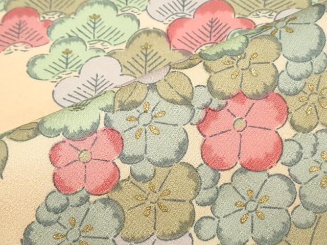 平和屋着物▼上質な小紋 草花文 暈し染め 金彩 正絹 逸品 CABC1349th