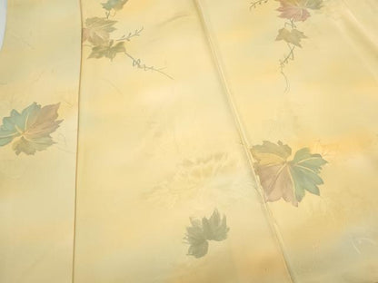 平和屋着物▼上質な小紋 地紋起こし 草葉文 暈し染め 正絹 逸品 CABC1354th