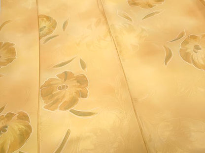 平和屋着物▼上質な小紋 地紋起こし 草花文 暈し染め 正絹 逸品 CABC1389th