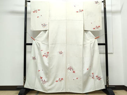 平和屋着物▼訪問着 地紋起こし 草花文 金彩 正絹 逸品 CABC1398th
