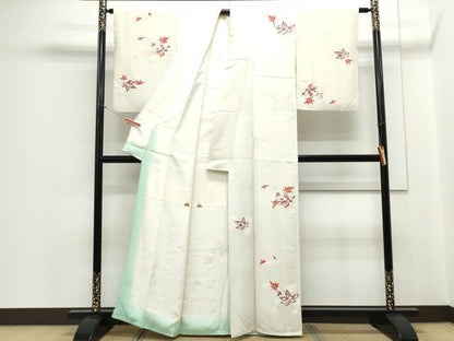 平和屋着物▼訪問着 地紋起こし 草花文 金彩 正絹 逸品 CABC1398th