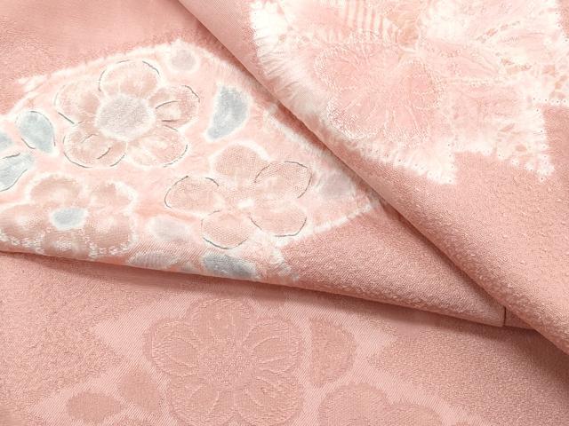 平和屋着物▼上質な小紋 絞り 地紋起こし 吉祥花文 正絹 逸品 CABC1413th