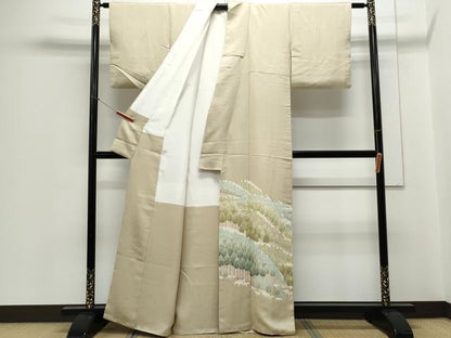 平和屋着物▼豪華色留袖　友禅　樹林文　正絹　逸品　CABC1421th