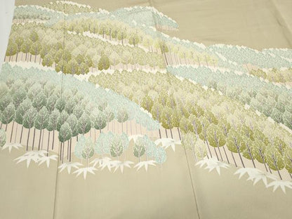 平和屋着物▼豪華色留袖　友禅　樹林文　正絹　逸品　CABC1421th