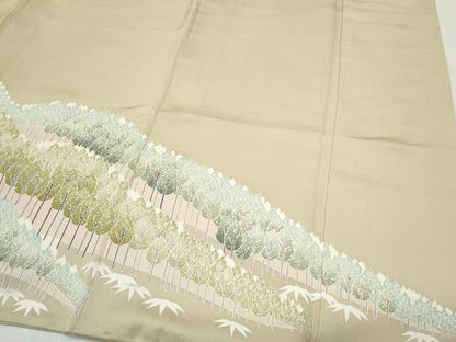 平和屋着物▼豪華色留袖　友禅　樹林文　正絹　逸品　CABC1421th