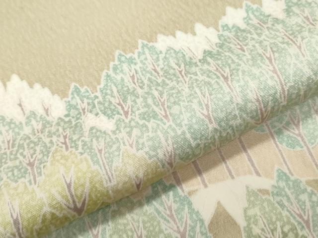 平和屋着物▼豪華色留袖　友禅　樹林文　正絹　逸品　CABC1421th