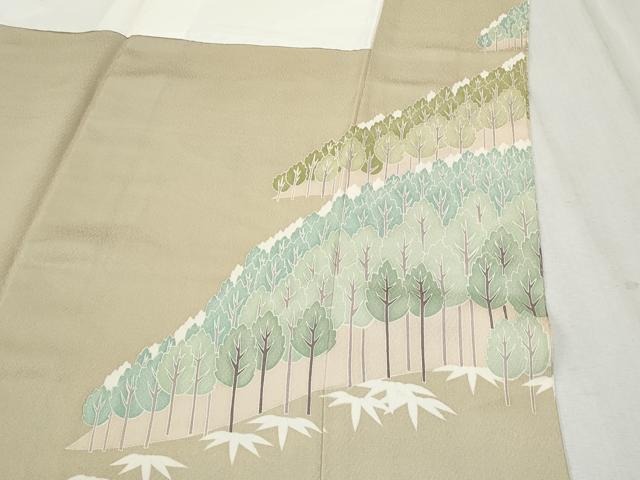 平和屋着物▼豪華色留袖　友禅　樹林文　正絹　逸品　CABC1421th
